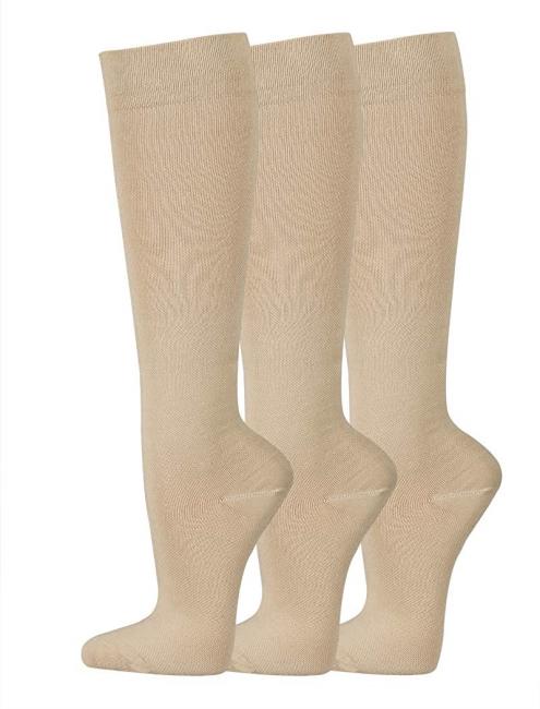 3 Paar TippTexx 24 Stützkniestrümpfe Kompressions-Kniestrümpfe für Damen & Herren